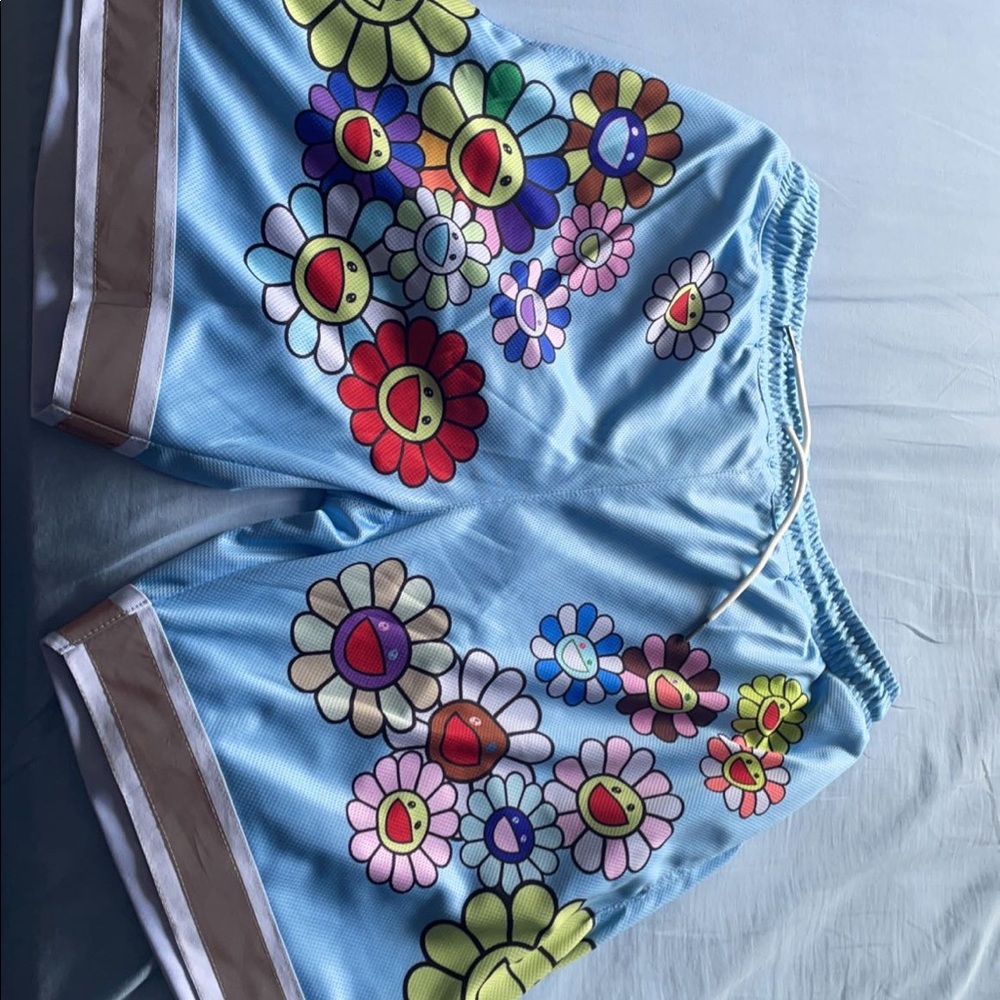 UNC x Takashi murakami reflective basketball shorts